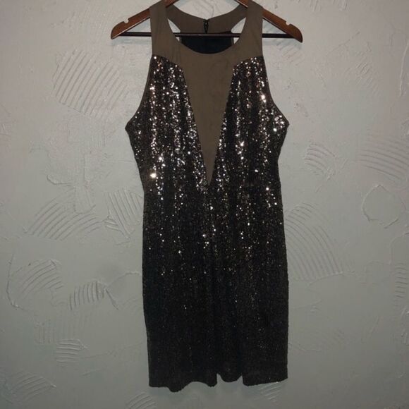 Women’s Gianni Bini Bronze Sequin Party Dress - Picture 2 of 8